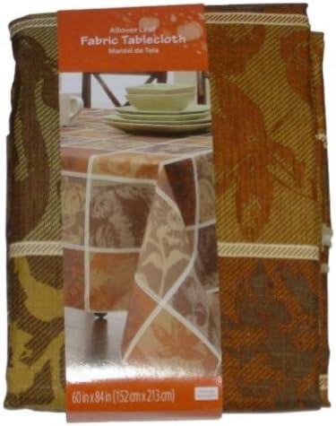 Allover Leaf Fabric Harvest Plaid Tablecloth Fabric Table Cloth 70 Round