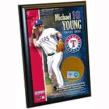 MLB Texas Rangers Michael Young 4-by-6-Inch Dirt Plaque