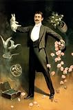 Magic Poster - Zan Zig the magician performing with rabbit and roses, including hat trick and levitation 18x24