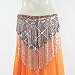Silver Hip Scarf-Shawl with Sequins and Beads and Mirrors and Fringe