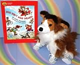 Plush Collie Dog (Ganz Webkinz) in Blue, Grey and White Running Shoes WITH