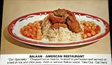 Vintage Postcard of Chopped Horse Hearts with Rice and Chick Peas from the Balkan American Restaurant in New York City