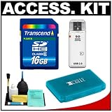 Transcend 16GB SecureDigital SDHC Card + USB Reader + Memory Card Case + Cleaning Kit
