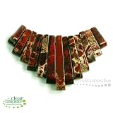 PREMIUM POPPY JASPER 13 PC CLEOPATRA GEMSTONE FAN SET!