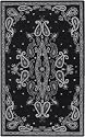 Home Weavers Bob Mackie Deco 2-Feet by 3-Feet Hand Tufted Rug, black paisley
