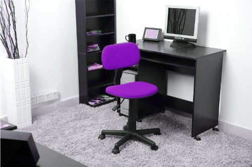 VECELO Computer Desk and Task Chair with Fabric Pads,Purple