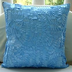 Mist - Decorative Pillow Covers - Silk Pillow Cover Embroidered with Satin Ribbons