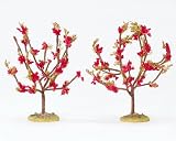 Lemax Village Collection Set of 2 Red Plum Trees 4 #14576