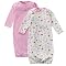 Gerber 2pk Infant Gowns in Pink - 0 - 6 Months