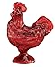 Depression Style Glass Rooster Candy Dish, Ruby Red, 2 Piece Set