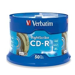 Verbatim 96164 700 MB 52X LightScribe CD-R, 50-Disc Spindle