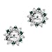 14K White Gold 1/4 ct. Diamond with Alternating 3/8 ct. Emerald Earring Jackets