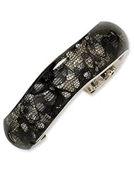 Versil Sterling Silver Black Resin and Lace Cuff Bracelet