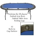 Trademark Poker Full Size Texas Hold'em 83 x 44-Inch Poker Table (Blue Felt)