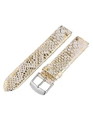 Philip Stein Watch Bands-Strap 1-CSMG 18mm Metallic Gold Snake Print Watch Strap