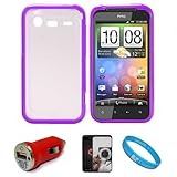 Durable Crystal Hard Case Cover with Purple Rubberized TPU Silicone Skin Ed ....