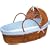 Badger Basket Co Honey Hooded Moses Basket - Blue Dot Bedding