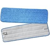 Turkey Creek Essentials 2 Microfiber Mop Pads. Washable Commercial Quality, Replacement Refills for Velcro Style Flat Mops - Use Wet or Dry, 18" L X 5.5" W, 2Pk