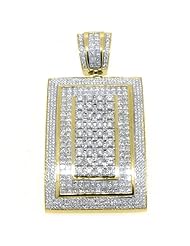 14k Yellow Gold Invisible Diamond Pendant 8.38 Carats