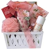 Spa Retreat: Spa Gift Basket including Camille Beckman Glycerine Rosewater Fragrance - a blending of various tea roses