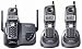 Panasonic KX-TG5623B Black 5.8 GHz FHSS GigaRange  Digital Cordless Telephone with Three Handsets