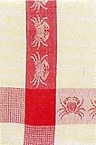 Waffle Weave 100% Cotton Red Crab Dishtowel 18" X 28" Set / 6