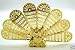 Dolls House Miniature Fireplace Accessory Brass Peacock Fire Screen 25