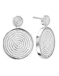 925 Sterling Silver High-Polish Finish Round Rope Design Post Earrings