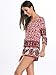 Choies Women's Red Floral Leaves And Elephant Animal-printed V Neck Romper Playsuit
