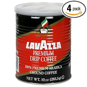 Lavazza Premium Drip Coffee, 100% Premium Arabica Ground Coffee, 10-Ounce Cans (Pack of 4)