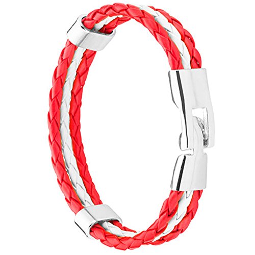 Piersando® Armband geflochten PU Leder WM & EM Fanartikel Österreich – 19cm