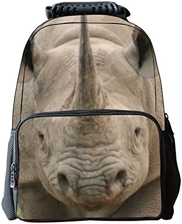 Rabiki Cute Rhino Printed Men Boys Lightweight Animal Laptop Bag for School Teens