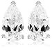 $19.99 - Platinum Overlay Sterling Silver Cubic Zirconia Pear-Shaped Earrings