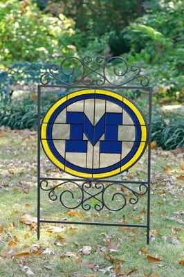 University of Michigan Stained Glass Yard Sign