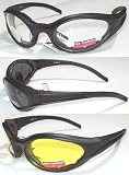 3 Motorcyle Biker Riding Glasses Sunglasses Padded Clear Smoke Yellow Lens MSRP for This Set Is $48.00 They Have Shatterproof Polycarbonate Lenses With UV400 Filter And Double-Sided Anti-Fog Coating Also Great for ATV Shooting Driving
