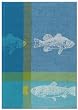 100% Cotton Jacquard Fish Blue Dishtowel 18" X 28" Set / 6