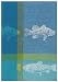 100% Cotton Jacquard Fish Blue Dishtowel 18" X 28" Set / 6