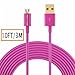 Hi-mobiler® High Speed 10ft USB 2.0 a Male to Micro B Cable with Gold-plated Connectors for Samsung Lg HTC and Other Tablet Smartphone (Hot Pink)