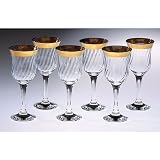 Lorenzo Gold Border Stemmed Water Glass, Set of 6
