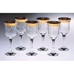 Lorenzo Gold Border Stemmed Water Glass, Set of 6
