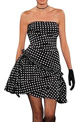 Sexy Strapless Polka Dot Print Spring Summer Homecoming Dress/Party Dress 