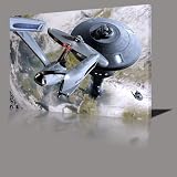 STAR TREK: Uss Enterprise (c) Stunning Gallery Framed Canvas Art,Ready To Hang,NEW