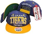 LSU Louisiana State Fightin Tigers 3X National Football Champs Plastic Snapback Adjustable Plastic Snap Back Hat / Cap