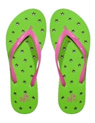 Health and Beauty: Showaflops Womens Antimicrobial Shower & Water Sandals - Neon Stars 9/10 - Showaflops