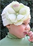 ~ Jamie Rae Cream W/ Green Rose Beanie Hat