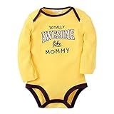 ベビー服 ロンパース ベビーウェア 出産祝い ノースリーブ ボディスーツ 男の子 タキシード風 長袖 新生児 (12-18m, R10 黄色　AWESOME)