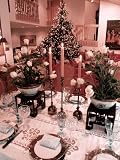 Table Setting and Christmas Tree Photographic Poster Print by Lonnie Duka, 12x16