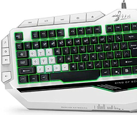 Sunsonny White Sk-v98 Waterproof Blue LED Illuminated Backlight Multimedia USB Wired Pc Desktop Gaming Keyboard