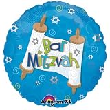 Bar Mitzvah Blue Swirls Scroll 18 Balloon Mylar