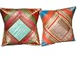 Christmas Gift-2 Vintage Sari Zari Borders Toss Pillow Cushion Covers